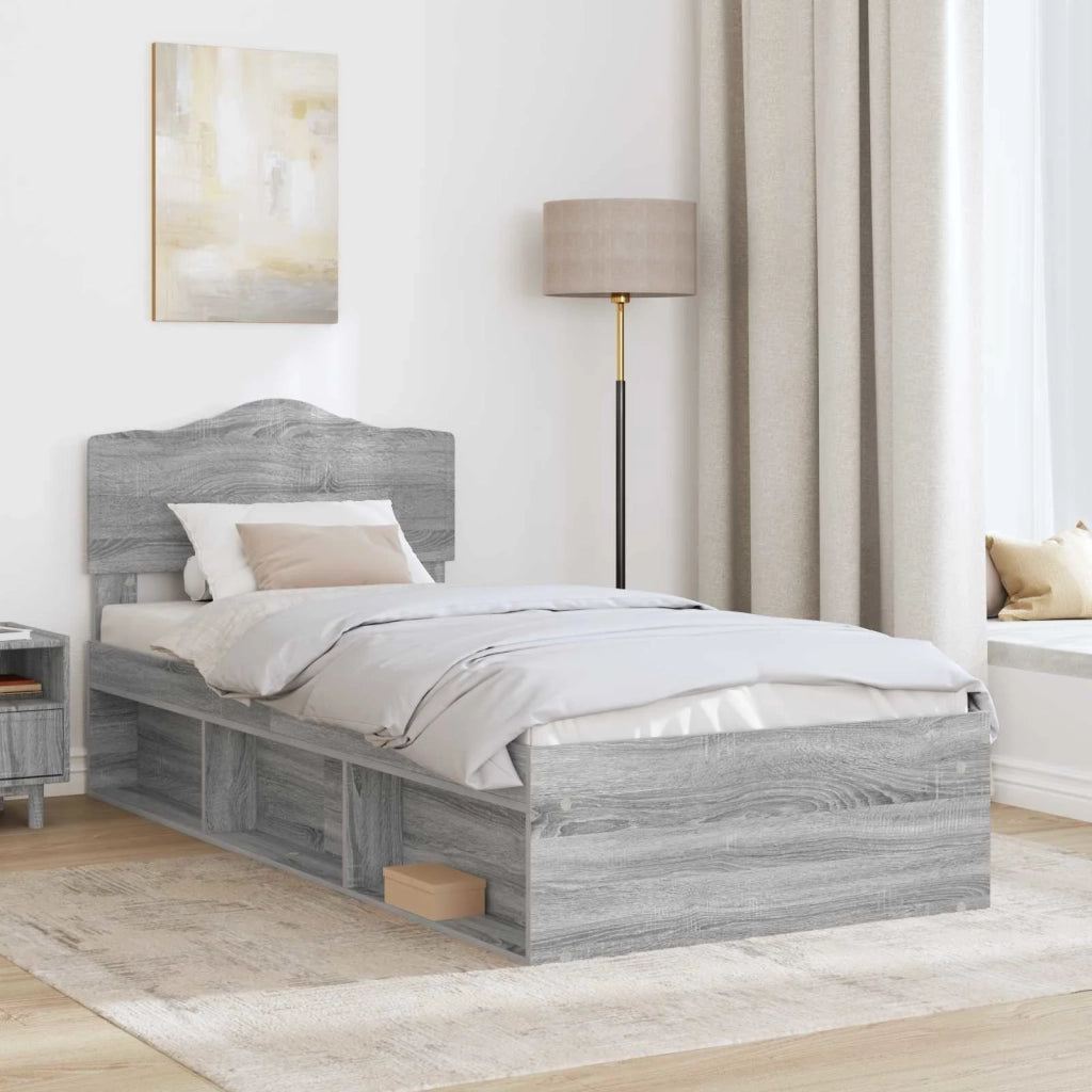 Struttura del letto Grigio Sonoma 90 x 200 cm Pino massello 3412948
