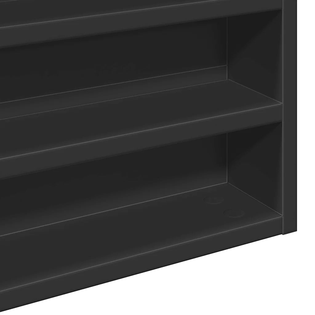 Armadietto con Vetrina Nero 100x8,5x50 cm in Legno Multistrato CFW6240869