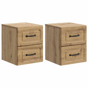 Mobiletto da notte a muro con cassetto 2 pcs Rovere Artigianale 899334