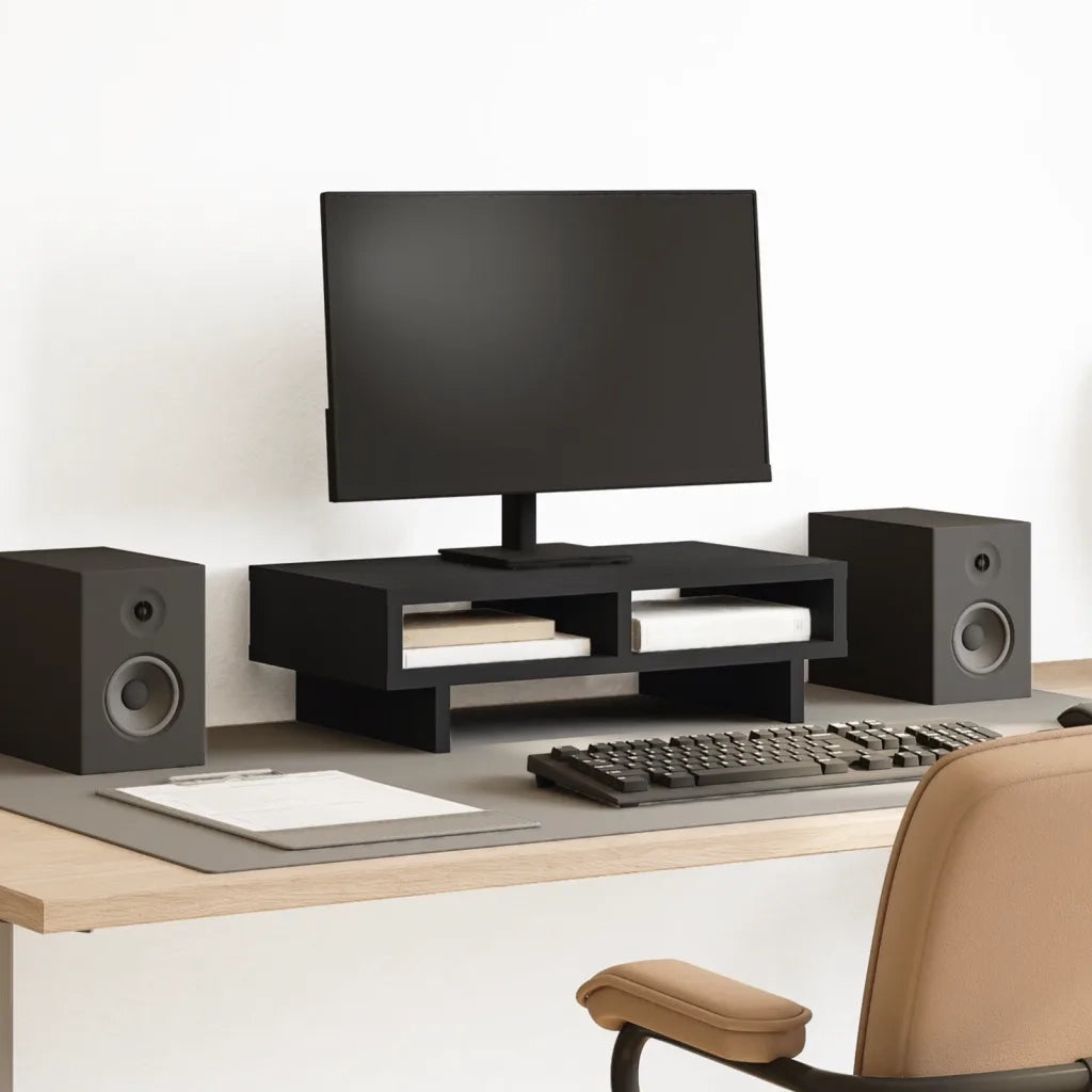 vidaXL Supporto per Monitor Nero 50x27x15 cm in Truciolato