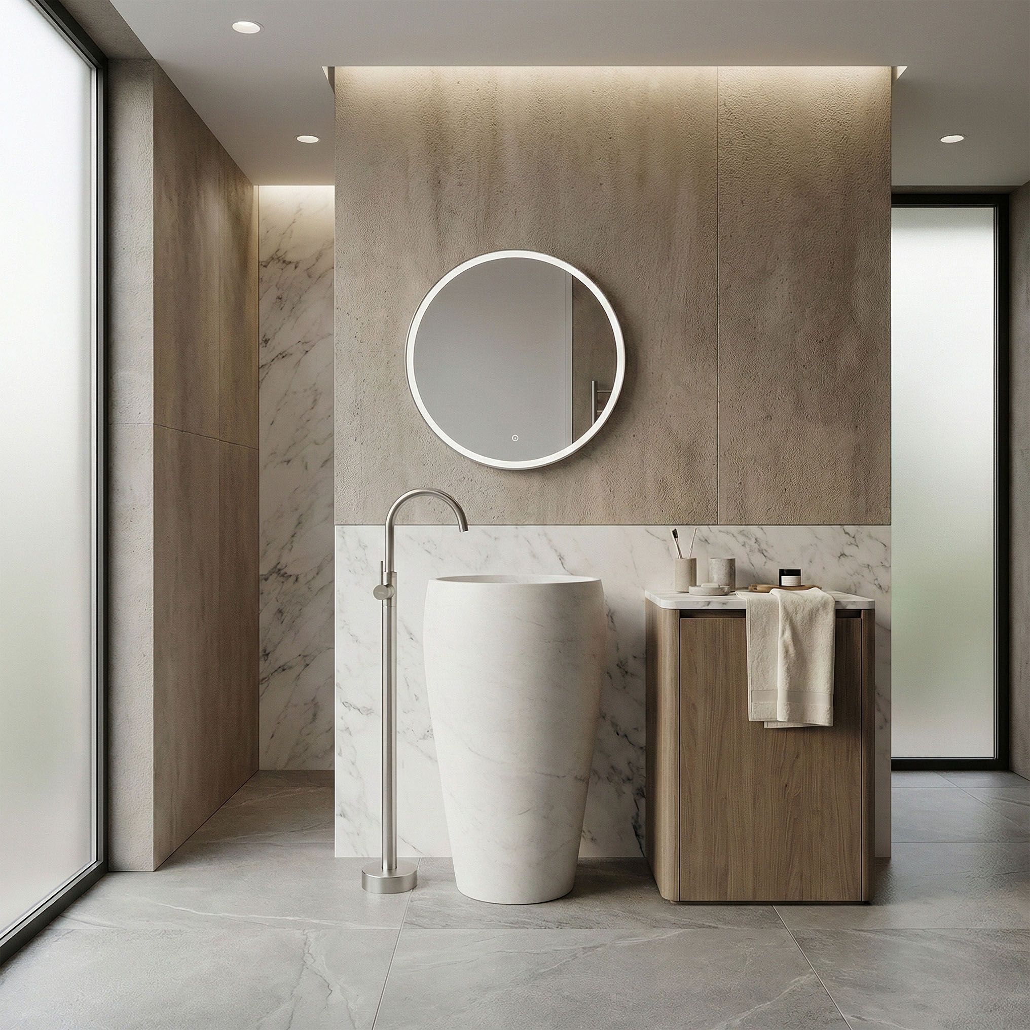 Rubinetto Da Lavabo Rea Lungo Brush Nickel