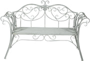 Biscottini Divanetto panca sedia seduta poltrona in ferro finitura grigia anticata L133xPR47xH90 cm