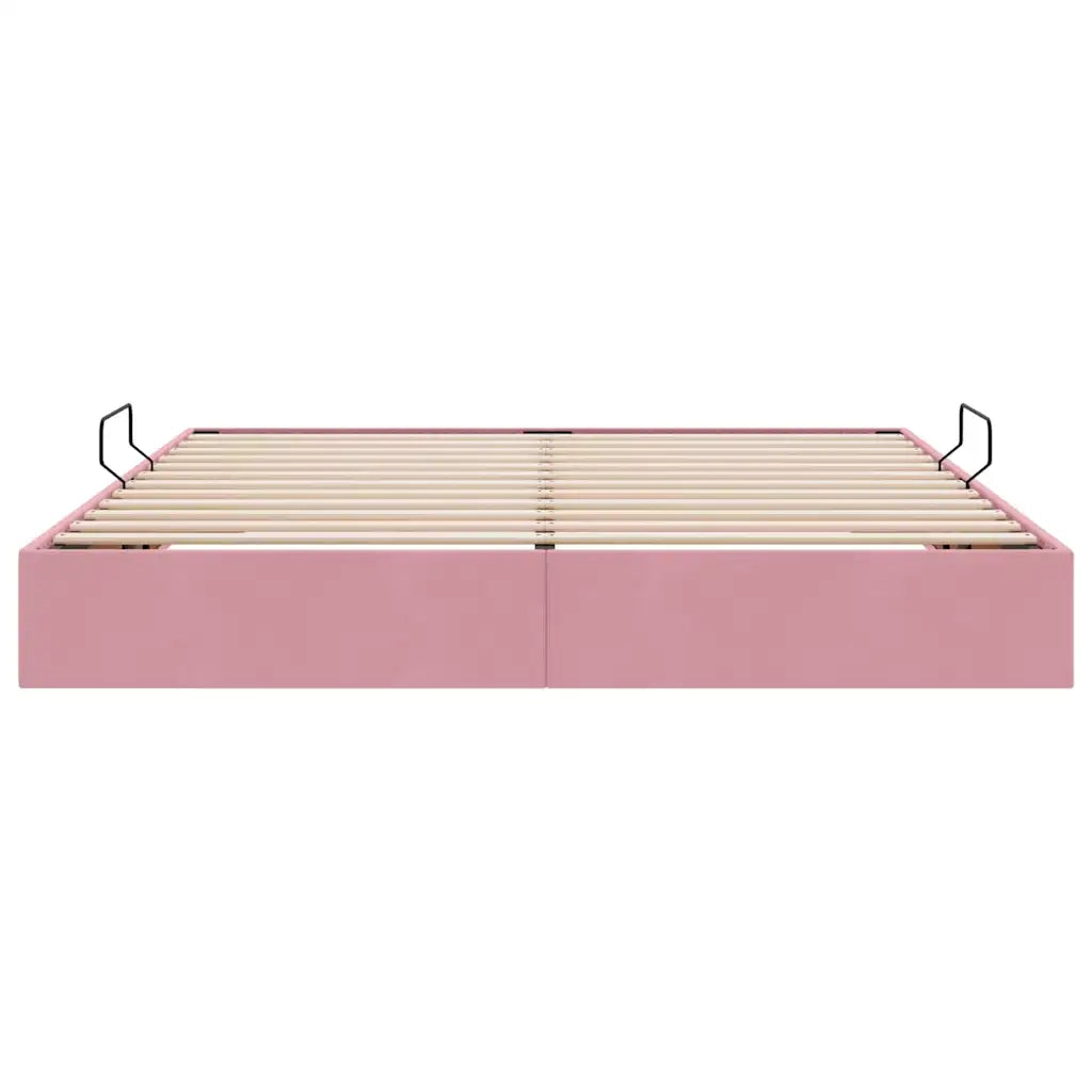 Letto con Contenitore con materasso-Struttura Letto con contenitore Rosa 180 x 200 cm Velluto