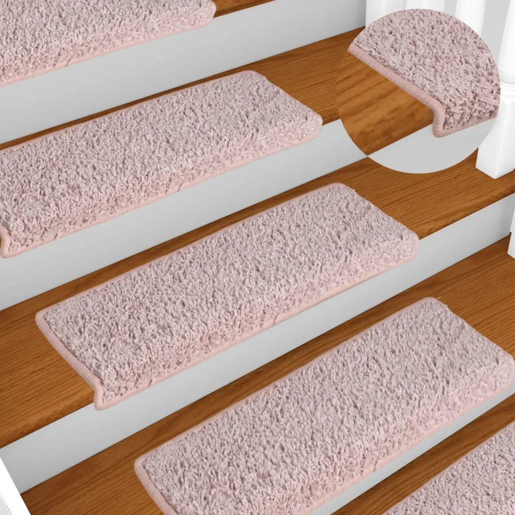 Tappetini per Scale 15 pz 65x25 cm Bianchi e Rosa cod mxl 58526