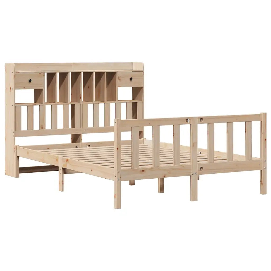 Letto Libreria senza Materasso 140x200 cm in Legno di Pino 3321743