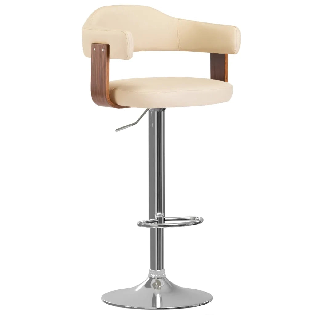 Sgabelli da Bar 2 pz Crema in Legno Curvo e Similpellecod mxl 70548