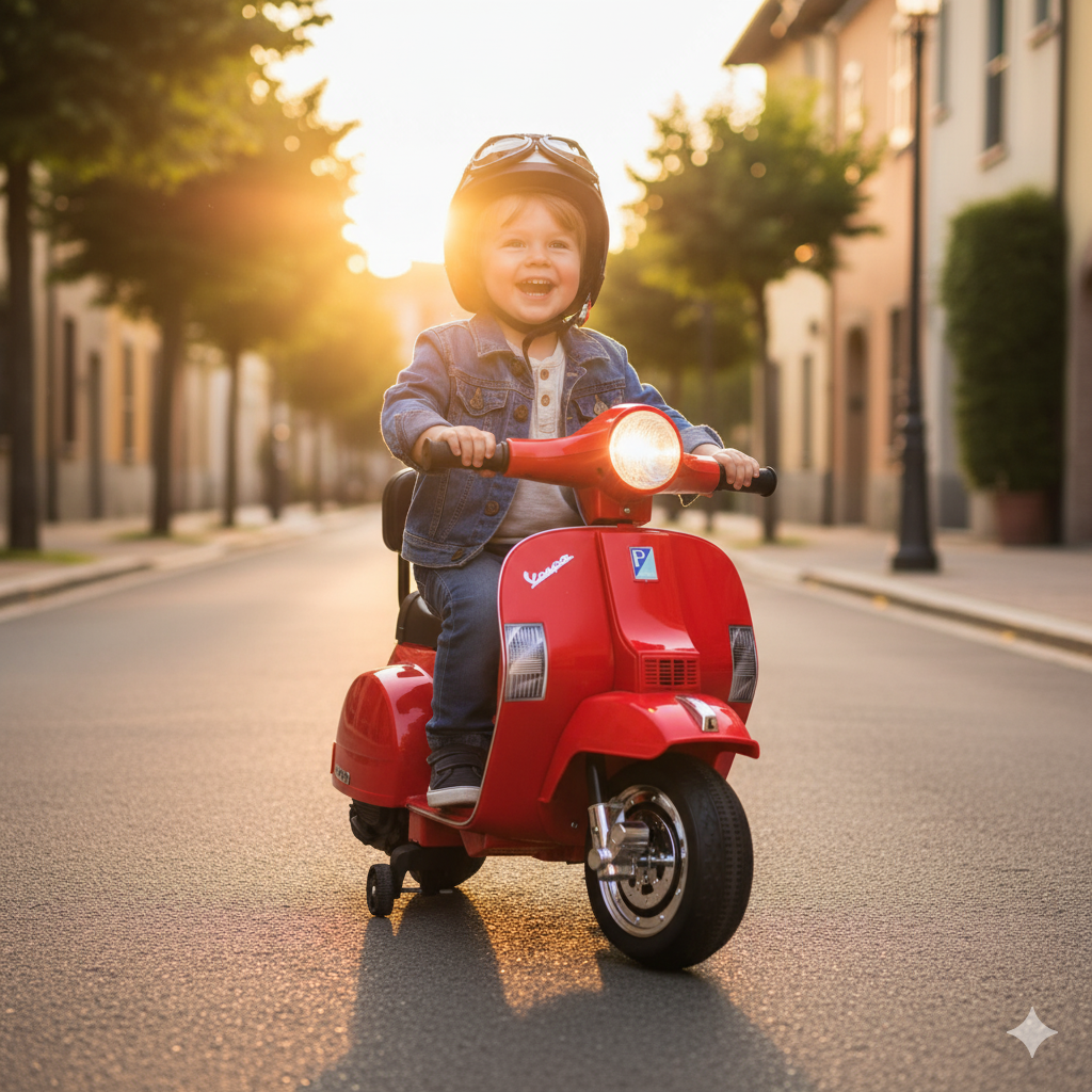 Piaggio Mini Vespa PX150 Elettrica 6V per Bambini Rossa