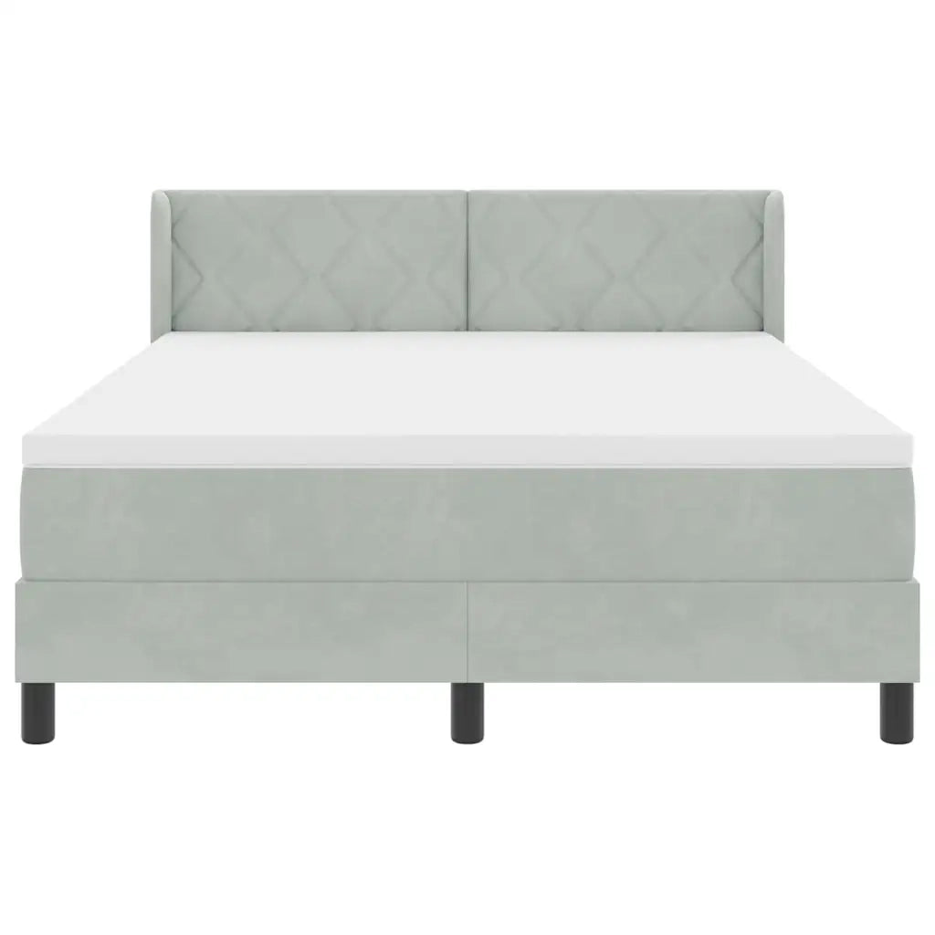 Letto a molle Grigio chiaro 200 x 160 cm Poliestere 3341528