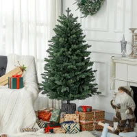 Albero di Natale Artificiale 150 cm Realistico con 994 Rami e Base in Resina, Verde