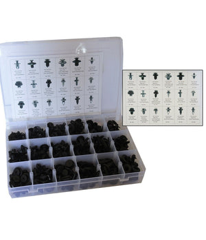 190 Pz Plastica Trim Clip Rivetti Clip Kit Fermi Di Spinta Auto Paraurti Porta         