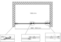 Porta doccia vetro 8 mm per installazione in nicchia Altezza 190 cm installazione reversibile cm 190 (regolabile 188-190,5)