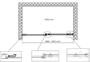 Porta doccia vetro 8 mm per installazione in nicchia Altezza 190 cm installazione reversibile cm 190 (regolabile 188-190,5)