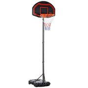 Panier de basket esterno con palo pannello, base zavorra su ruote altezza regolabile 2.1-2.6 m ¨C zephmum ¨C grigio