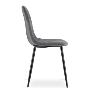 Valora DAPI CHAIR Velluto grigio scuro Design moderno x2