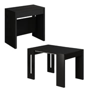 Tavolo da pranzo allungabile in legno "Nivo" - 80 x 44 x 76 cm - Nero
