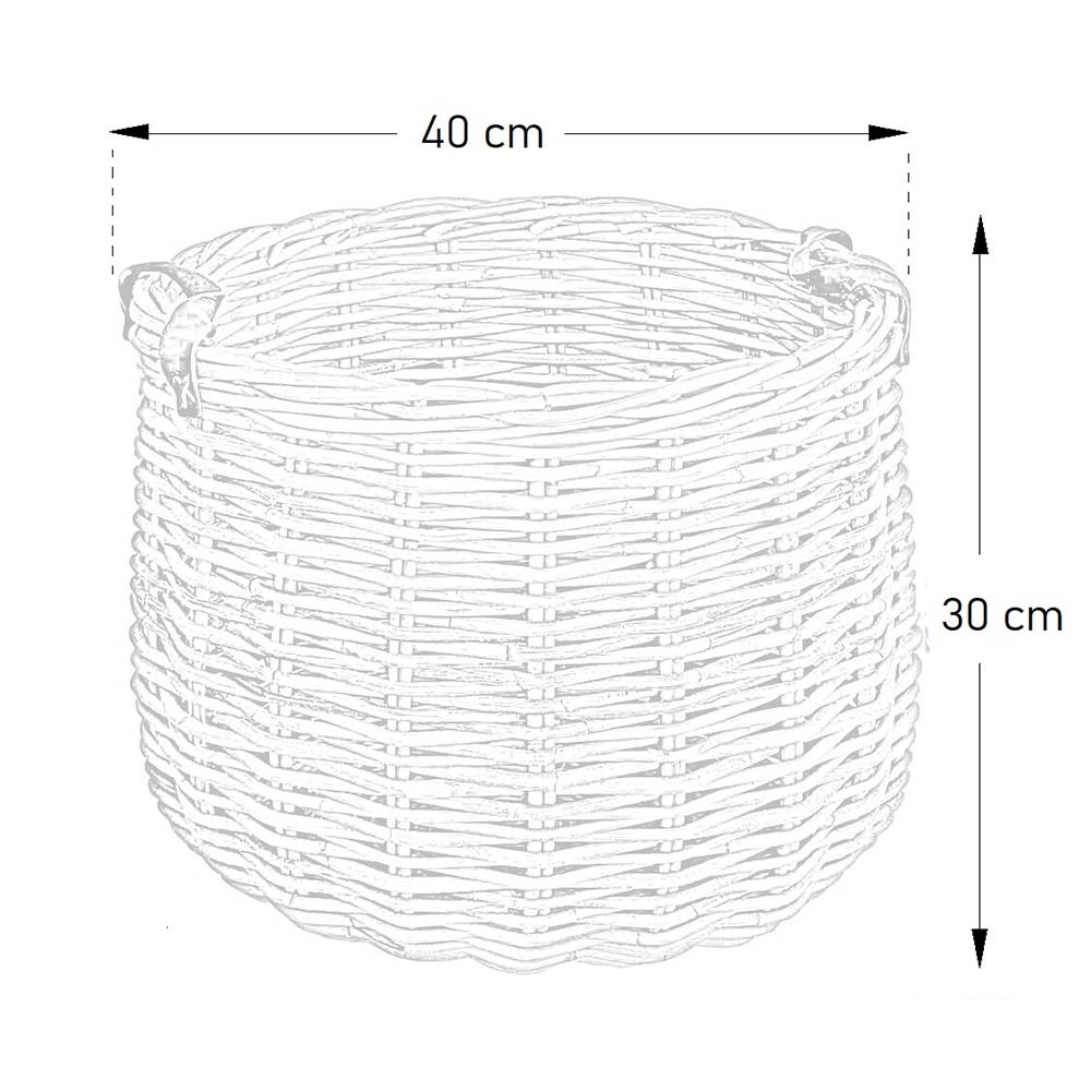 Cesto contenitore in legno KABU rattan con manici cm 40 x cm 30