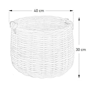 Cesto contenitore in legno KABU rattan con manici cm 40 x cm 30