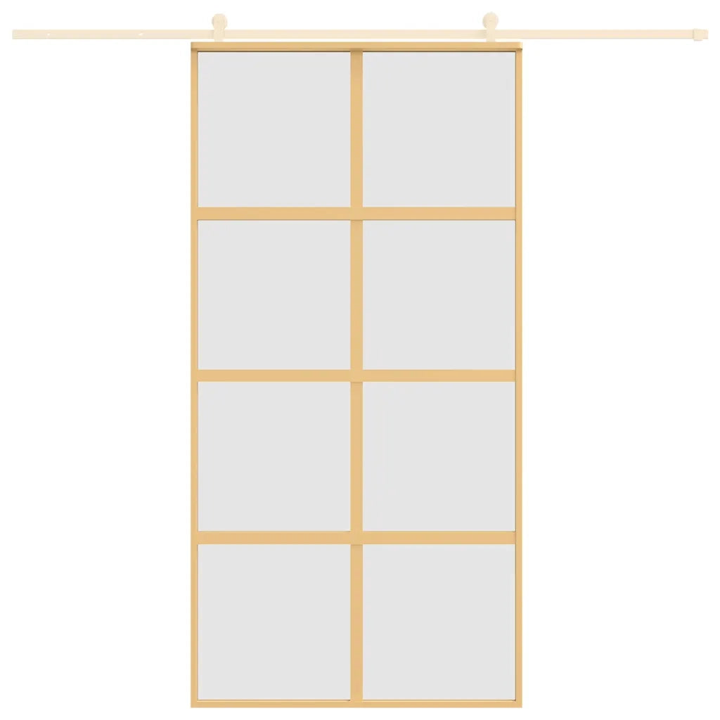 Porta Scorrevole Oro 102,5x205 Vetro Smerigliato ESG Alluminiocod mxl 107693