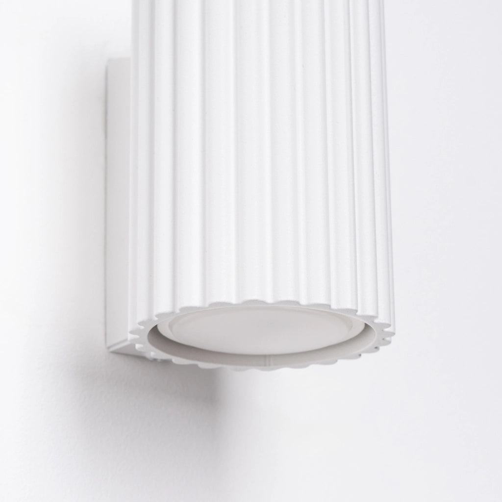 Applique moderna bianca tubo rigato 10cm GU10 Pure Lume