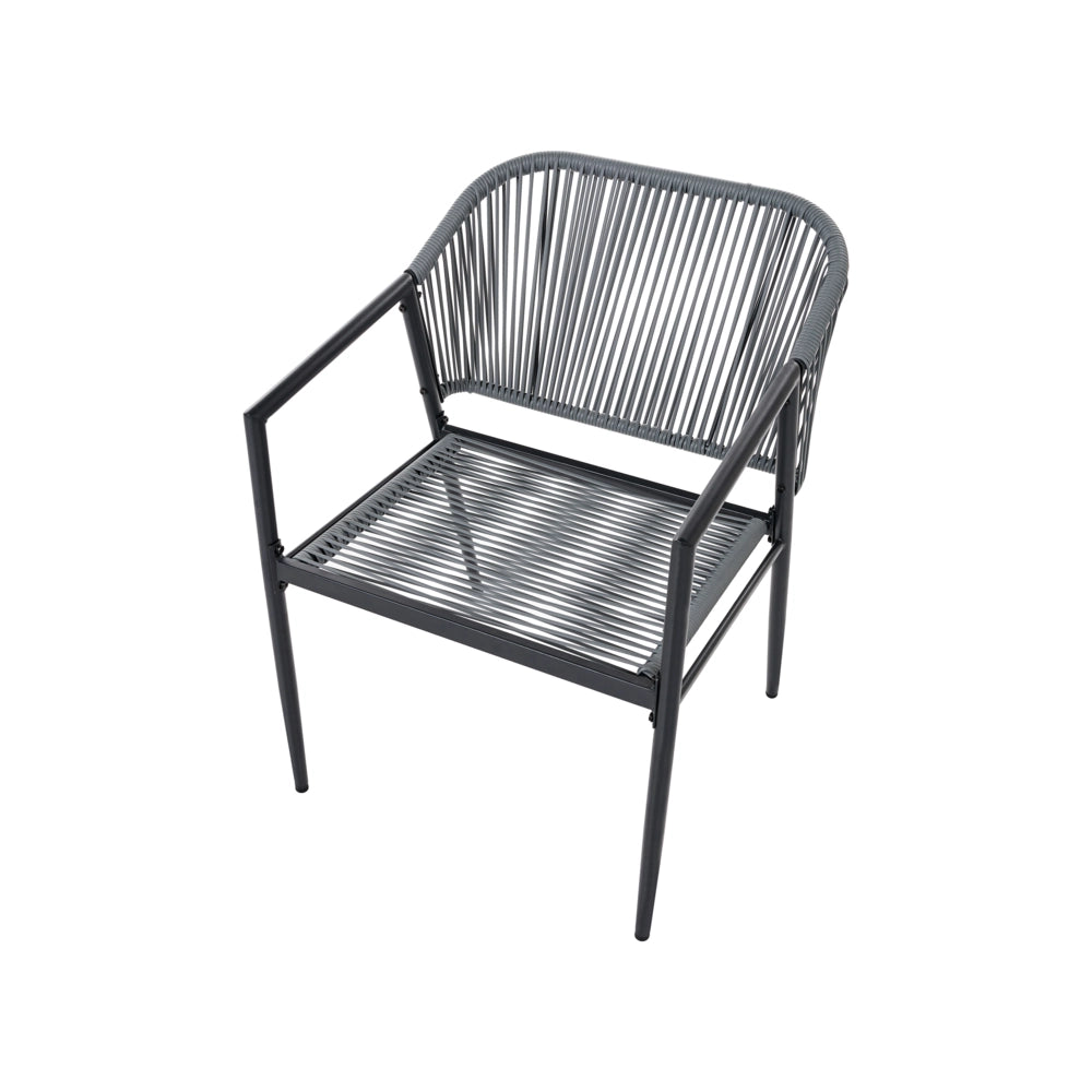 Set da Giardino Nero in Rattan PE 4 Posti Cuscini in Tessuto con Rivestimenti Sfoderabili Struttura in Acciaio Poltrone Divano Tavolino Moderno Arredo da Esterno