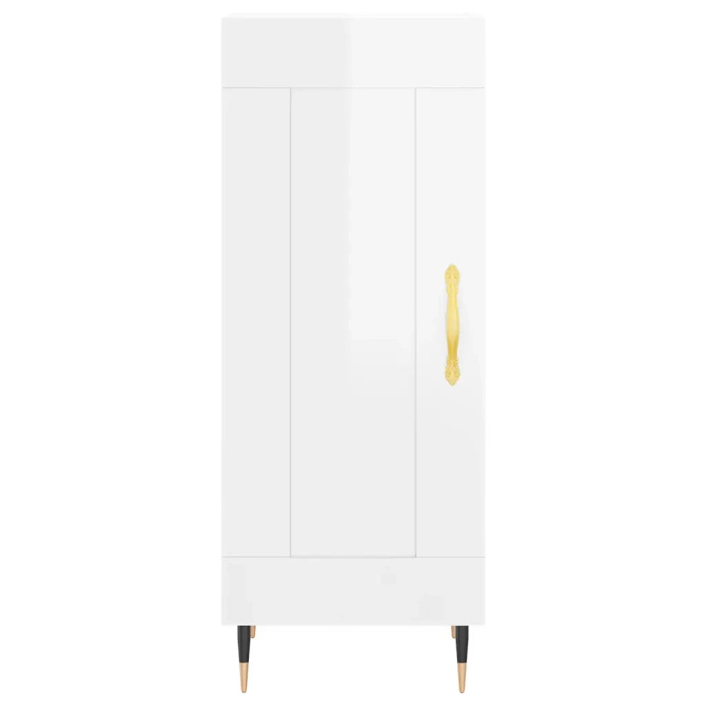 Credenza-Buffet-Armadio da cucina Bianco Lucido 34,5x34x90 cm in Legno Multistrato 884027