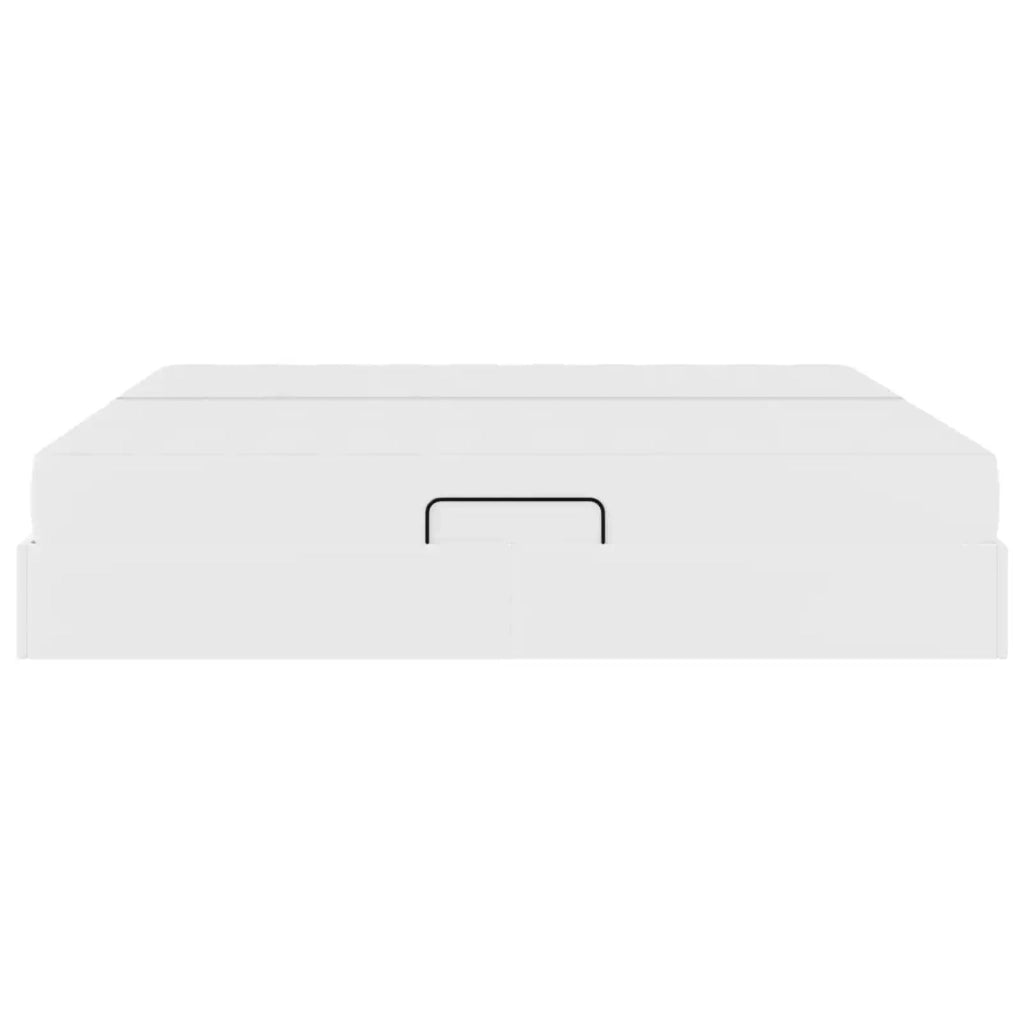 Letto con contenitore e materasso 2 pcs Bianco Pelle 3399625