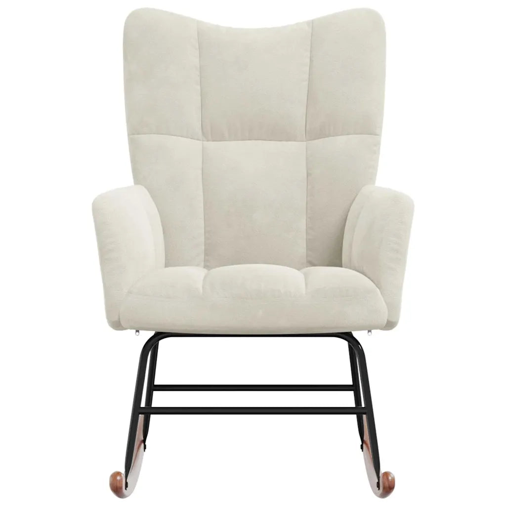 Sedia a Dondolo Bianco Crema in Velluto cod mxl 62422