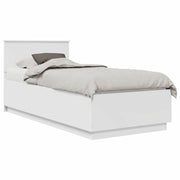 Letto singolo | Letto per adulti | Struttura del letto Bianco 75 x 190 cm Legno ingegnerizzato