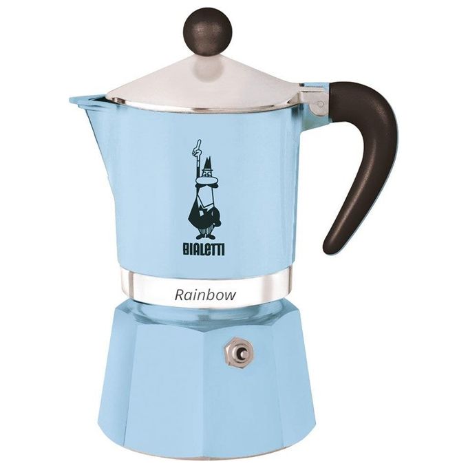 Bialetti Rainbow Caffettiera 3 tazze azzurra