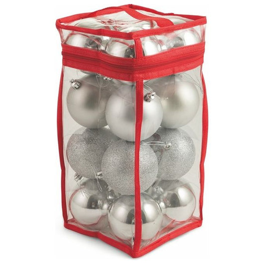 Set 16 Palle 8 Cm Pvc Bag Argento