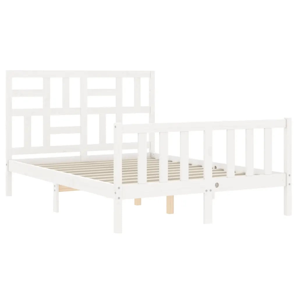 Giroletto senza Materasso-Struttura Letto Bianco 140x200 cm Legno Massello Pino 508026
