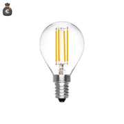 Alcapower Lampadina LED Filamento G45 Minisfera E14 6W 810lm 3000K Luce Calda Trasparente, Classe Energetica D, Lunga Durata 25000 Ore di Luce