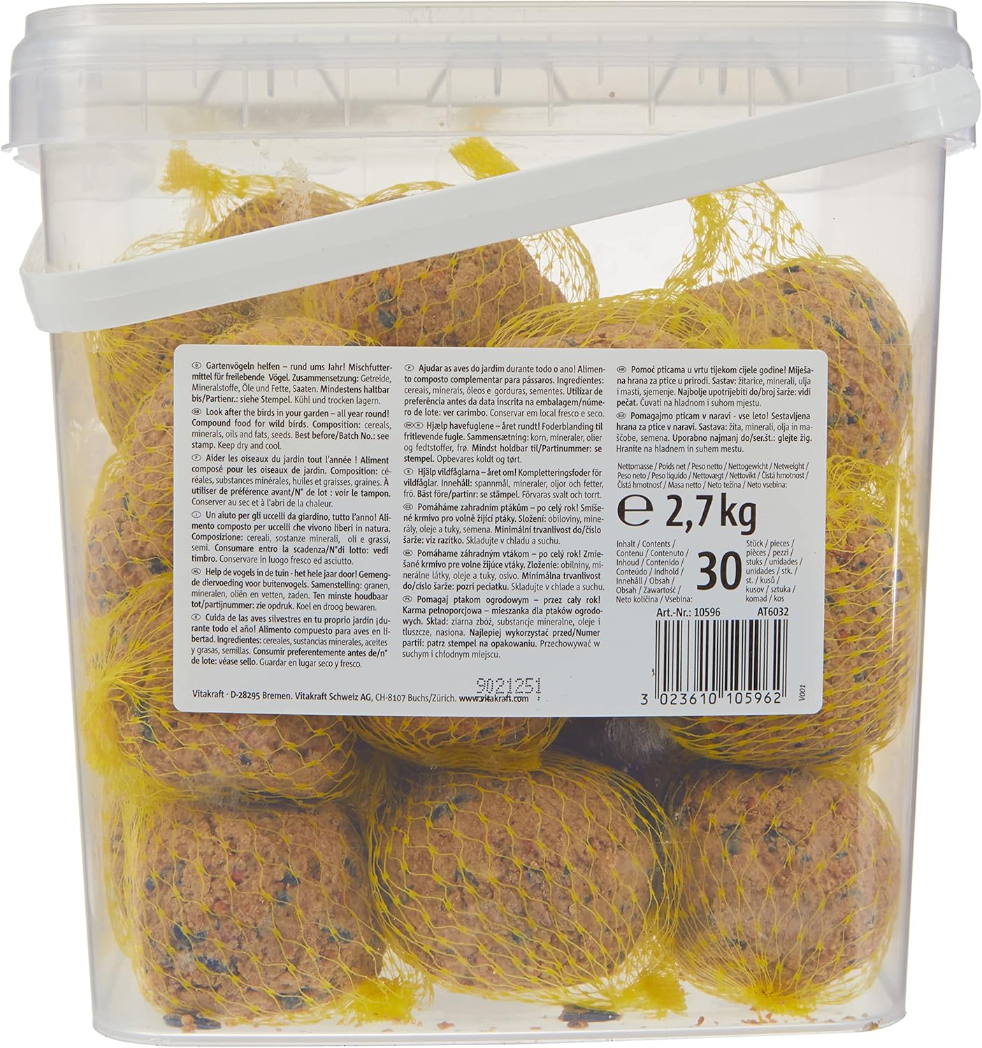 Vitakraft Vita Garden Palline di Grasso per Uccelli 30 Unità