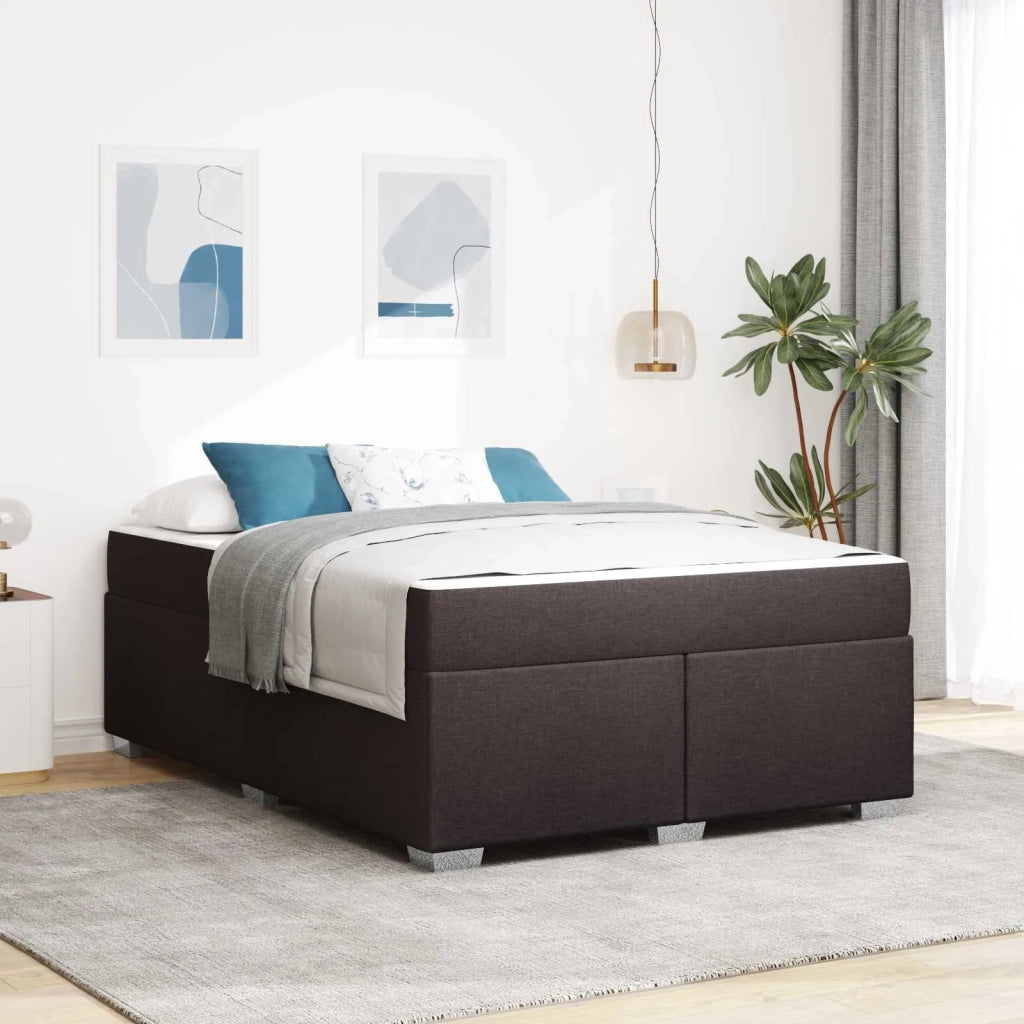 Struttura del letto Marrone Scuro 160 x 200 cm Tessuto