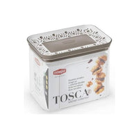 Stefanplast Barattolo Rettangolare Ermetico Linea Tosca Palace per Alimenti 1,2 Litri Tortora