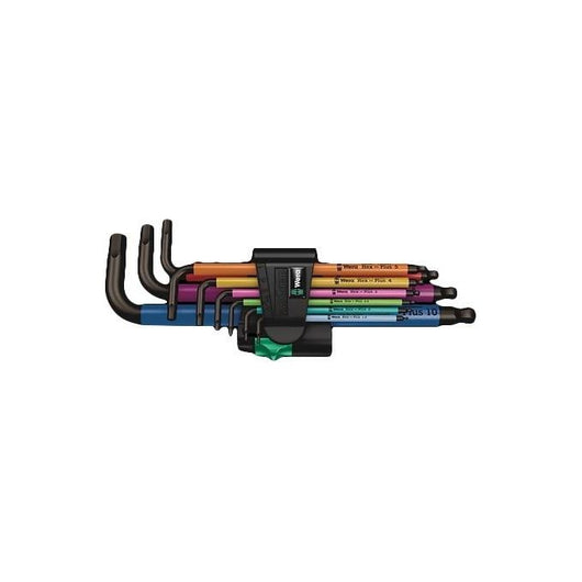 Wera 950 Spkl9 Hex-plus Hex Key Set Set di chiavi esagonali a L Metrico/imperiale 9 pz