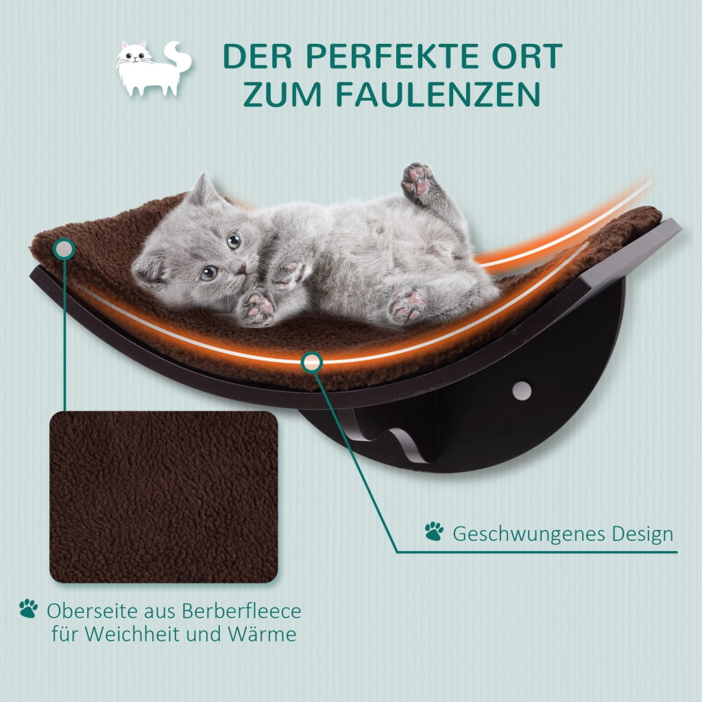 Libreria per gatti ¨C zephmum ¨C marrone, montaggio a parete, 4.5 kg