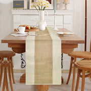 Runner in Tela di Canapa a Due Tonalità - 30x180 cm - Beige