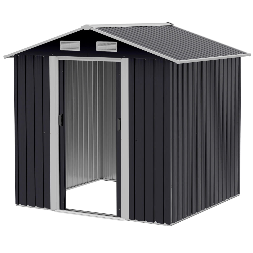 EasyComfort Capanno da Giardino 2x1.5x1.9m in Acciaio Zincato, Doppia Porta Scorrevole e 4 Prese d'aria
