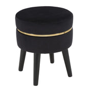 Sgabello Basso VKH460, Nero, Legno, 35x35x40,5 cm