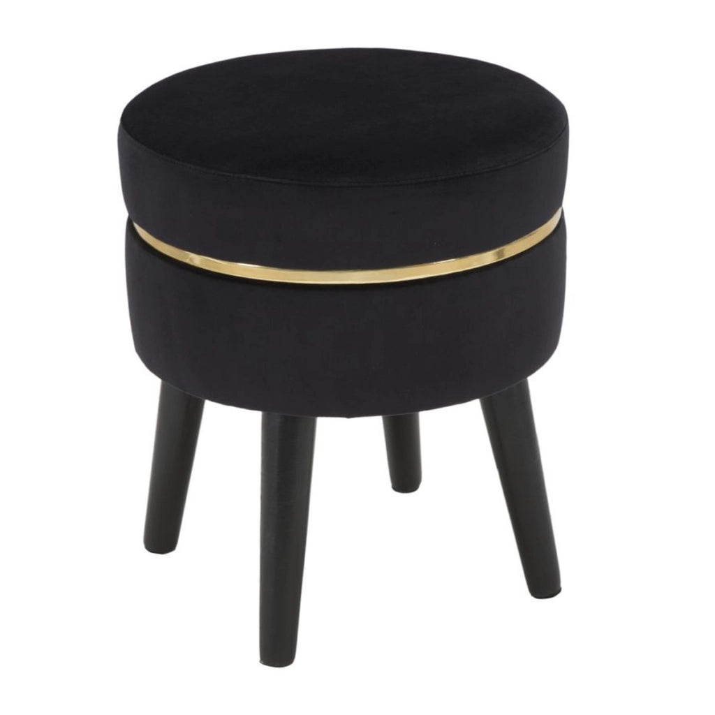 Sgabello Basso VKH460, Nero, Legno, 35x35x40,5 cm