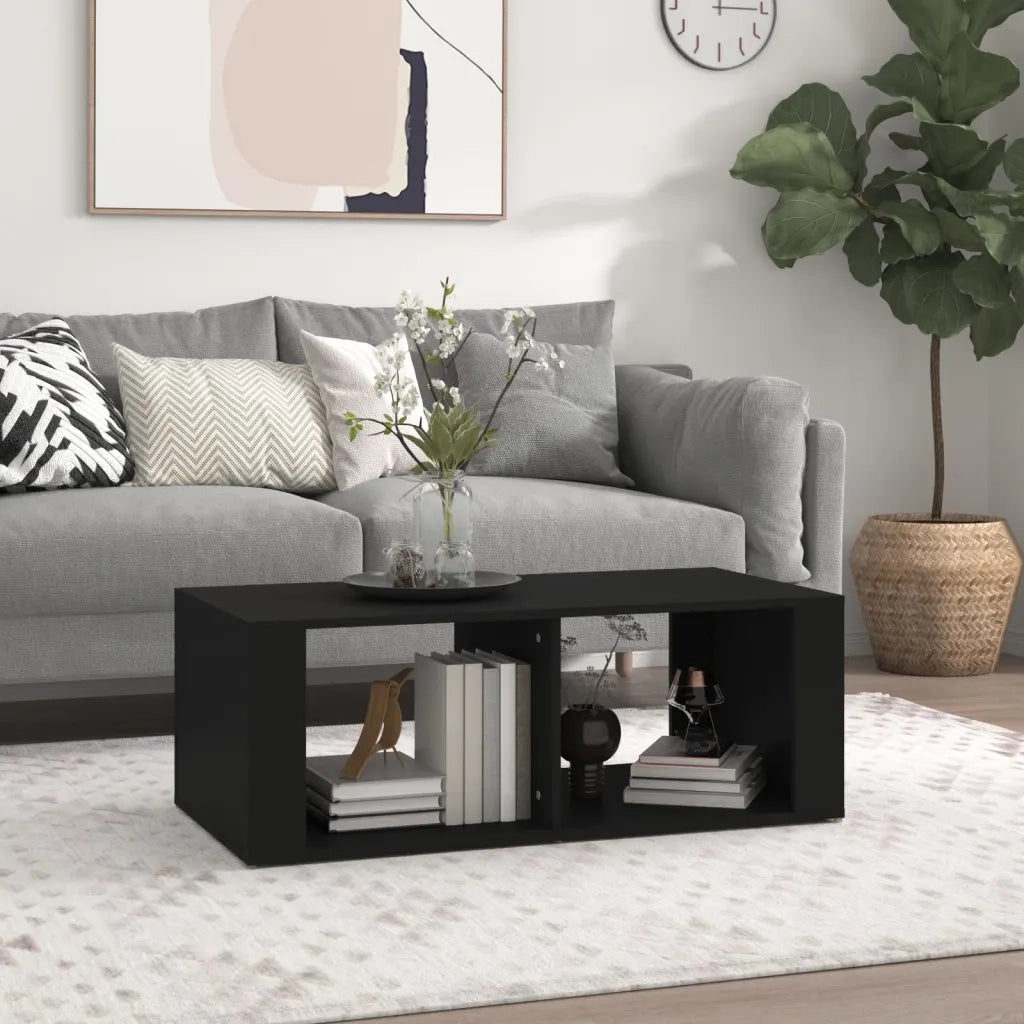 Tavolino da salotto | Tavolino da caff¨¨ | Tavolino da Soggiorno Nero 100x50x36 cm in Legno Multistrato