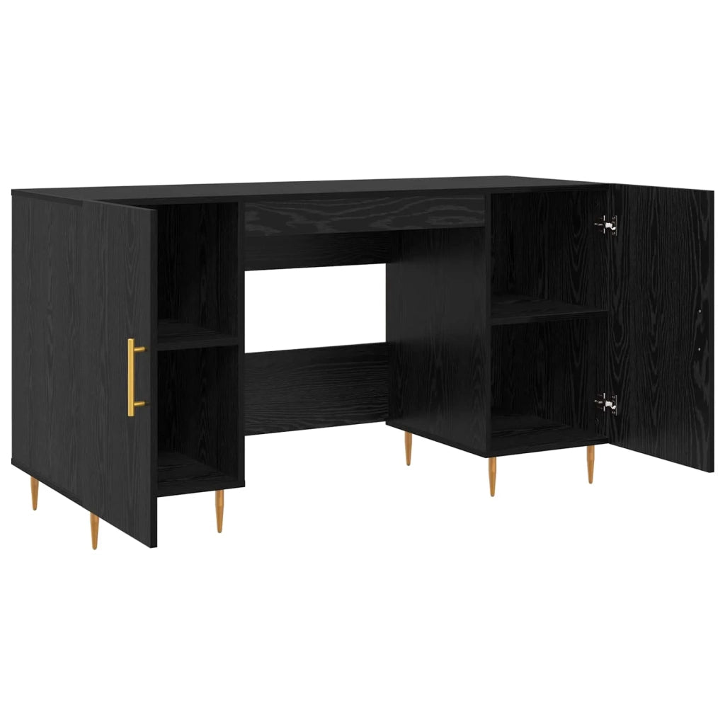 Scrivania Rovere nero 140 x 50 x 75 cm Legno multistrato 879527