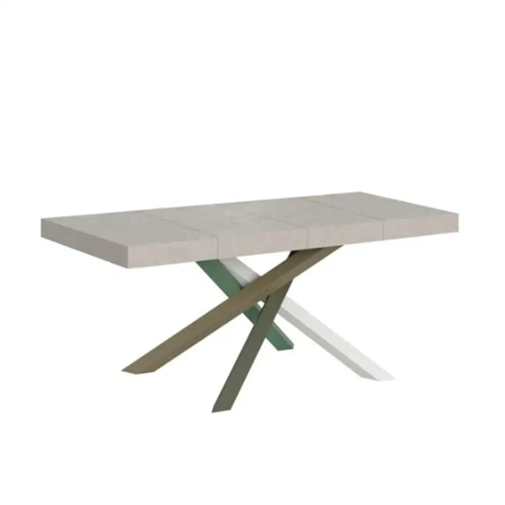 Tavolo allungabile 140/400x90 cm Volantis Premium colore bianco frassino gambe multicolore 4/A