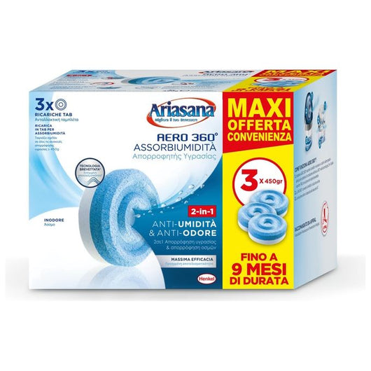 Ariasana Aero 360 Tab Inodore Tripack 3x450g