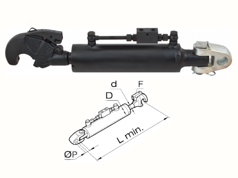 Braccio 3 punto idraulico Cermag trattori FIAT lunghezza 410-760 mm - 50602