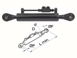 Braccio 3 punto idraulico Cermag trattori FIAT lunghezza 410-760 mm - 50874