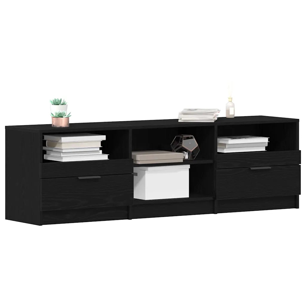 Mobile TV Rovere Nero 150 x 33,5 x 45 cm Legno multistrato 862744