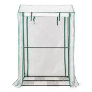 Serra da giardino portatile 100 x 81 x 150 cm con 4 griglie e facile accesso realizzata in plastica PE bianca 20_0020050