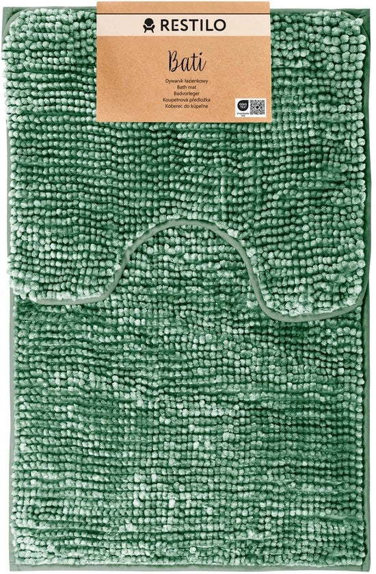 Set di tappeto per bagno in PVC 50x80 cm e 40x50 cm con superficie antiscivolo